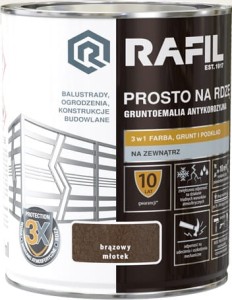 RAFIL na rdzę 0,75L MŁOTKOWY BRĄZOWY