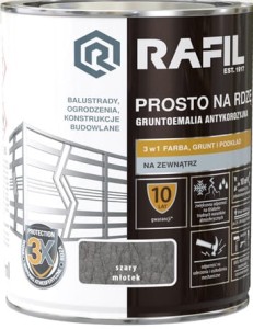 RAFIL na rdzę 0,75L MŁOTKOWY SZARY