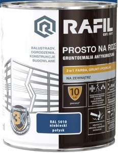 RAFIL na rdzę 0,75L NIEBIESKI połysk RAL5010