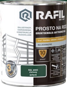 RAFIL na rdzę 0,75L ZIELONY połysk RAL6005