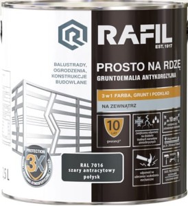 RAFIL na rdzę 2,5L SZARY ANTRACYTOWY poł. RAL7016