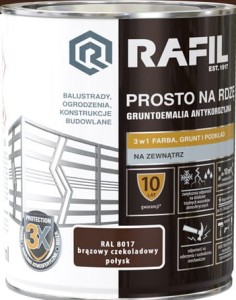 RAFIL na rdzę 0,75L BRĄZ CZEKOLADOWY poł. RAL8017