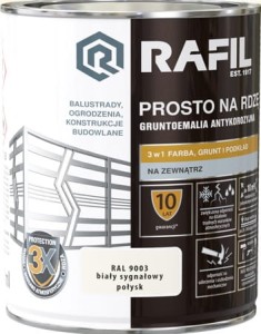 RAFIL na rdzę 0,75L BIAŁY połysk RAL9003