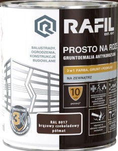 RAFIL na rdzę 0,75L BRĄZ CZEKOLADOWY półmatRAL8017
