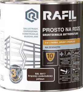 RAFIL na rdzę 2,5L BRĄZ CZEKOLADOWY półmat RAL8017