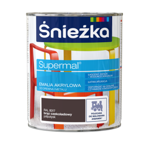 Śnieżka Supermal Emalia Akrylowa RAL8017 Brąz Czekoladowy Półpołysk 0,8l