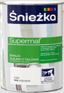 Śnieżka Supermal Emalia Olejno-Ftalowa F300 Biały Półpoler 0,8l