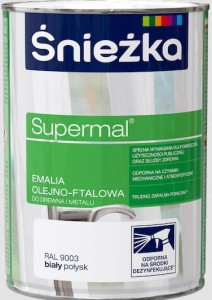 Śnieżka Supermal Emalia Olejno-Ftalowa RAL9003 Biały Połysk 0,4l