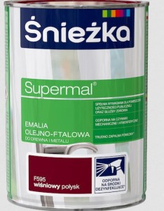 Śnieżka Supermal Emalia Olejno-Ftalowa F595 Wiśniowy Połysk 0,8l