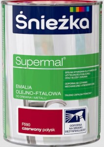 SUPERMAL emalia olejno-ftalowa czerwony połysk F590 0,8l