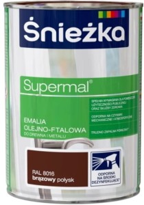 Śnieżka Supermal Emalia Olejno-Ftalowa RAL8016 Brązowy Połysk 0,8l