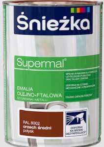 SUPERMAL emalia olejno-ftalowa orzech średni połysk RAL 8002 0,8l