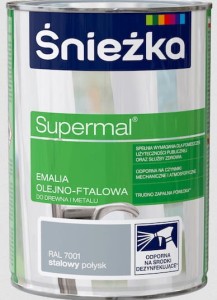 Śnieżka Supermal Emalia Olejno-Ftalowa RAL7001 Stalowy Połysk 0,8l