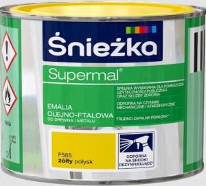 Śnieżka Supermal Emalia Olejno-Ftalowa F565 Żółty Połysk 0,4l