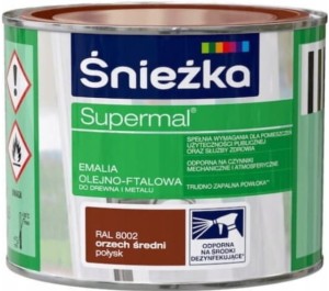 SUPERMAL emalia olejno-ftalowa orzech średni połysk RAL 8002 0,4l