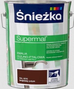 Śnieżka Supermal Emalia Olejno-Ftalowa RAL8016 Brązowy Połysk 5l