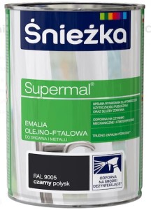 Śnieżka Supermal Emalia Olejno-Ftalowa RAL9005 Czarny Połysk 0,8l