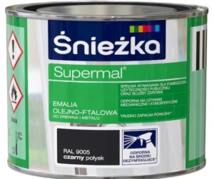 Śnieżka Supermal Emalia Olejno-Ftalowa RAL9005 Czarny Połysk 0,2l