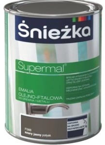 Śnieżka Supermal Emalia Olejno-Ftalowa F566 Szary Jasny Połysk 0,8l