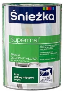 Śnieżka Supermal Emalia Olejno-Ftalowa F510 Zielony Miętowy Połysk 0,8l