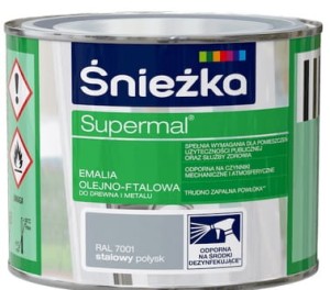 Śnieżka Supermal Emalia Olejno-Ftalowa RAL7001 Stalowy Połysk 0,2l