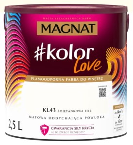 MAGNAT LOVE KL43 ŚMIETANKOWA BIEL 2,5L