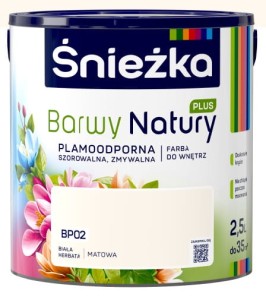 Farba Śnieżka Barwy Natury Plus Plamoodporna - BP02 Biała Herbata 2,5l