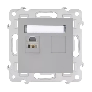 POLMARK Bella gniazdo komputerowe RJ45 pojedyncze kat. 6e popiel mat