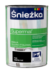 Śnieżka Supermal Emalia Olejno-Ftalowa F105 Czarny Mat 0,2l