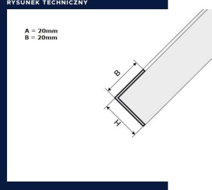 Kątownik PVC 20x20 - F15 Biały 275cm