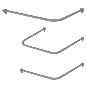 DUSCHY Kombi drążek do zasłon uniwersalny trzyfunkcyjny srebrny