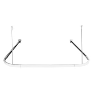 DUSCHY drążek prysznicowy do zasłon sufitowy 90x90 cm typ U biały