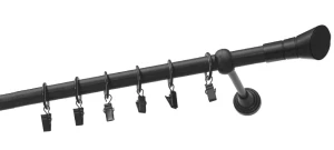 Karnisz pojedynczy fi19 zakończenie COSMO czarny malowany 2,5mb