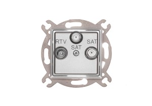 POLMARK Rosa gniazdo antenowe RTV-SAT-SAT końcowe, srebrny metalik