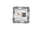 POLMARK Rosa gniazdo komputerowe RJ45 kat. 5e + antenowe typu F srebrny metalik