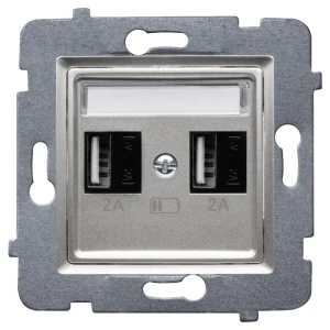 POLMARK Rosa ładowarka USB typ 2xA 10W srebrny metalik