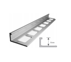 Narożnik aluminiowy prosty kolor tytan 10 mm długość 2,5mb