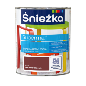 Supermal Akrylowa  0,8L CZERWONY RAL 3001 półpołysk