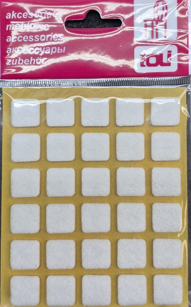 Podkładki filcowe kwadratowe 15x15 mm białe 30 sztuk.jpg