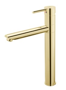 Bateria umywalkowa/wysoka Flusso w kolorze złotym z FDESIGN